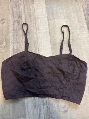 Pins & Needles Small Brown Eyelet Bandeau Bralette